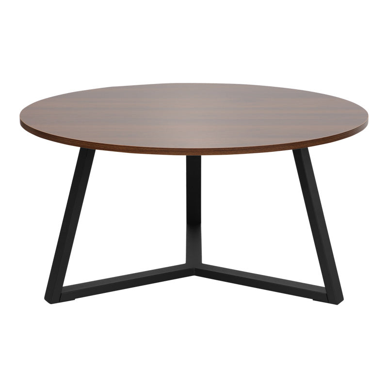 Τραπέζι Σαλονιού Berton σε Καρυδί Απόχρωση με Μαύρο Μέταλλο Φ80x40