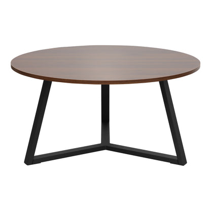 Τραπέζι Σαλονιού Berton σε Καρυδί Απόχρωση με Μαύρο Μέταλλο Φ80x40