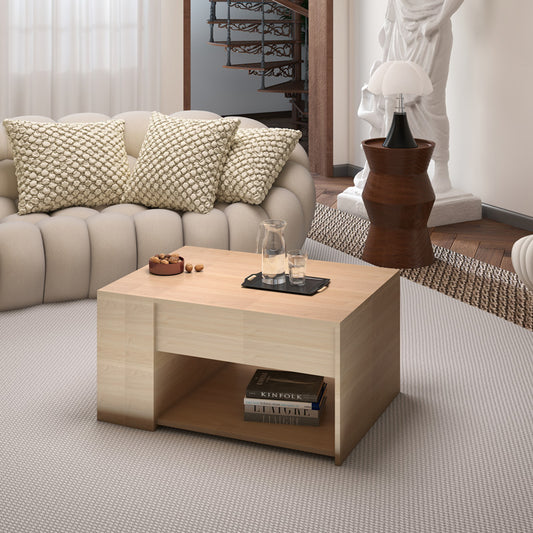 Τραπέζι Σαλονιού Aravis Πολυμορφικό σε Φυσική Απόχρωση 80x60x42