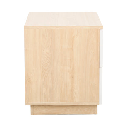 Κομοδίνο Verena Φυσικό με Λευκό 48x40x48