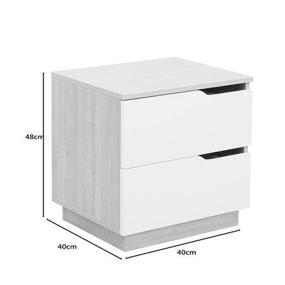 Κομοδίνο Verena Φυσικό με Λευκό 48x40x48