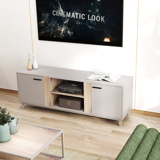 Έπιπλο Τηλεόρασης Polenio Taupe με Φυσικό 150x40x53