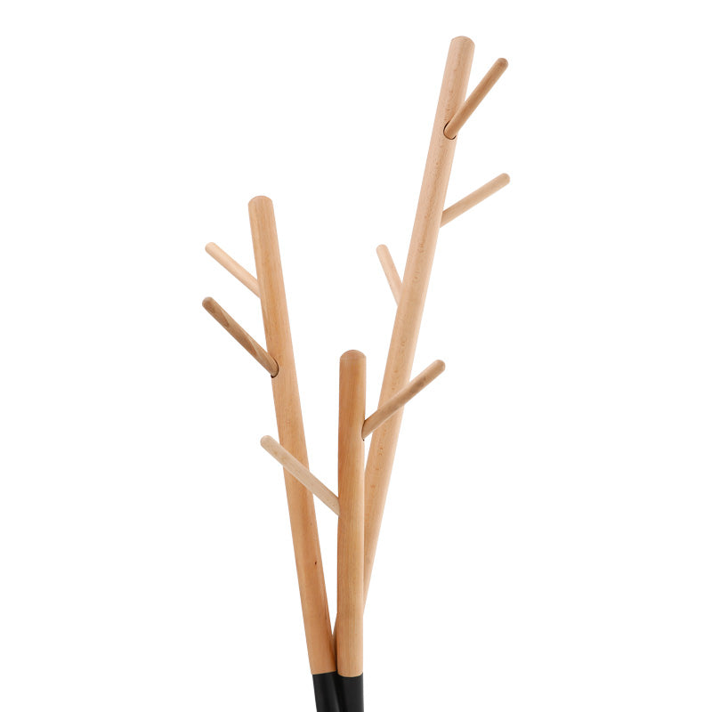 Καλόγερος Ρούχων Sigar Μέταλλο-Ξύλο σε Μαύρη-Φυσική Απόχρωση 49x51x187