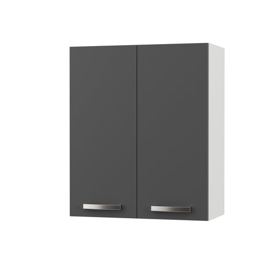 Charlotte Πάνω Ντουλάπι 60x30.5x71.8 με Μεταλλικά Χερούλια Γραφίτης