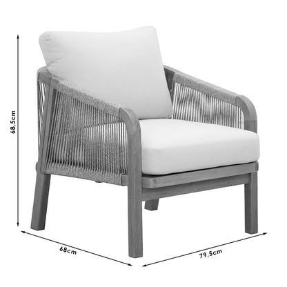 Σαλόνι Κήπου Malibu Μασίφ Ξύλο Ακακίας-Ύφασμα Μπεζ