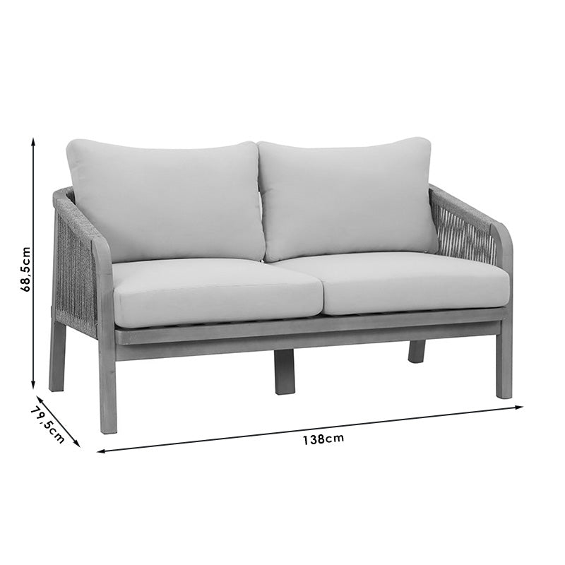 Σαλόνι Κήπου Malibu Μασίφ Ξύλο Ακακίας-Ύφασμα Μπεζ