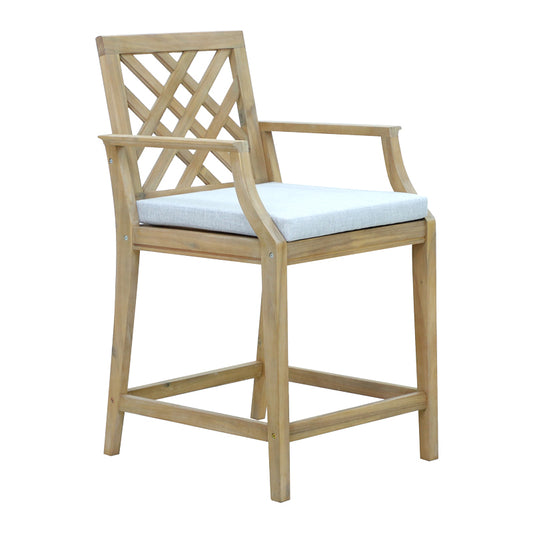 Καρέκλα Amalfi Μασίφ Ξύλο Ακακίας-Μπεζ Ύφασμα 59X63.5X104.9