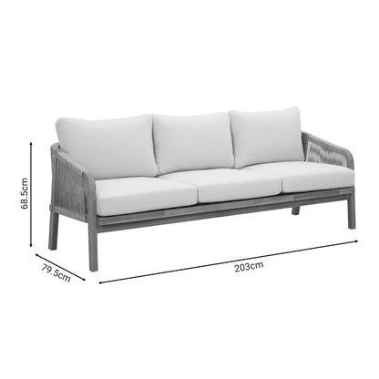 Σετ Σαλονιού 4 Τμχ Malibu I Μασίφ Ξύλο Ακακίας-Μπεζ Ύφασμα