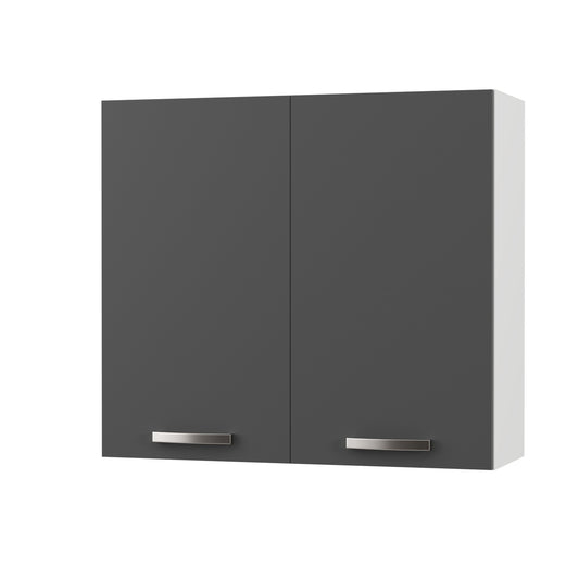 Charlotte Πάνω Ντουλάπι 80x30.5x71.8 με Μεταλλικά Χερούλια Γραφίτης