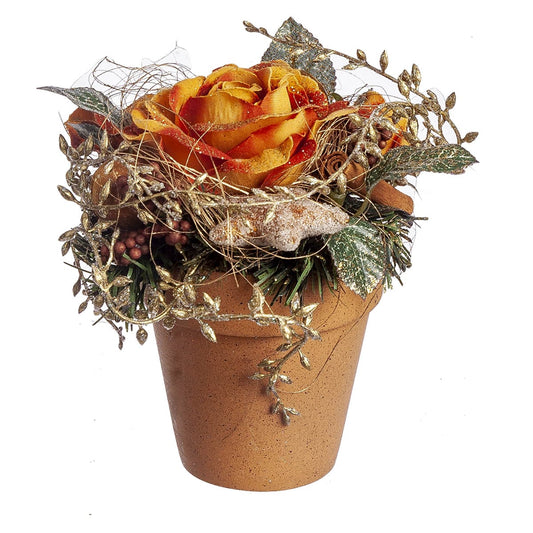 Γλαστράκι με Τριαντάφυλλο Χρυσό 12εκ