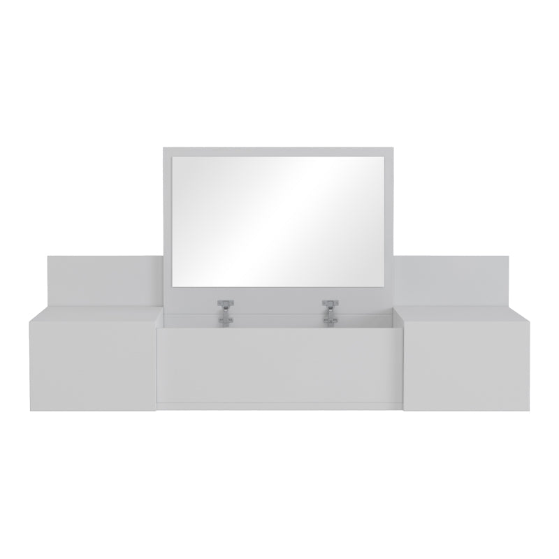 Τουαλέτα Κρεβατοκάμαρας Paltar Κρεμαστή με Καθρέπτη σε Λευκή Απόχρωση 100x39.1x33