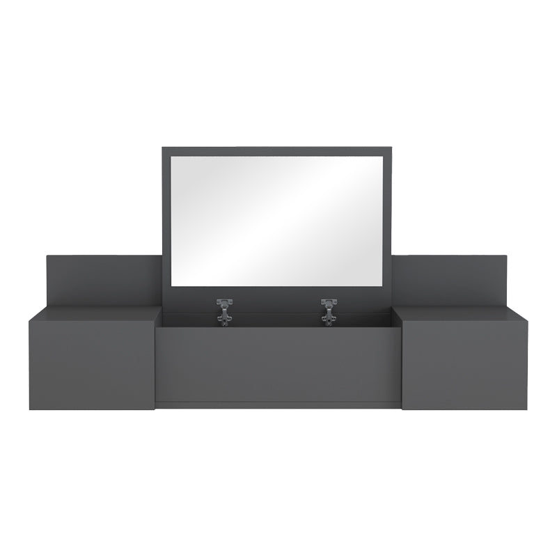 Τουαλέτα Κρεβατοκάμαρας Paltar Κρεμαστή με Καθρέπτη σε Γκρι Απόχρωση 100x39.1x33