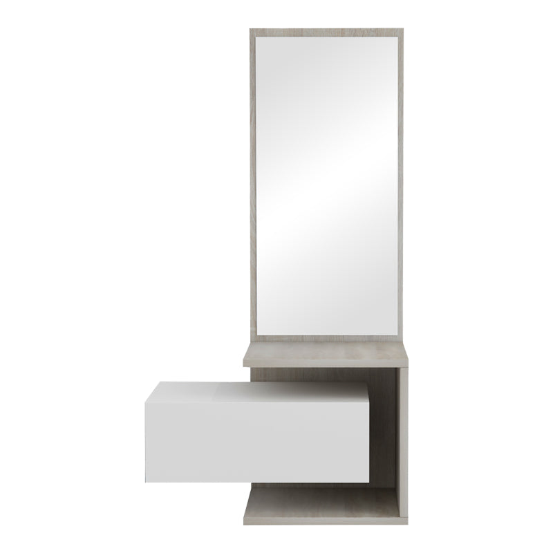 Τουαλέτα Κρεβατοκάμαρας Kendi Κρεμαστή με Καθρέπτη σε Λευκό-Sonoma Απόχρωση 49.1x31.3x90