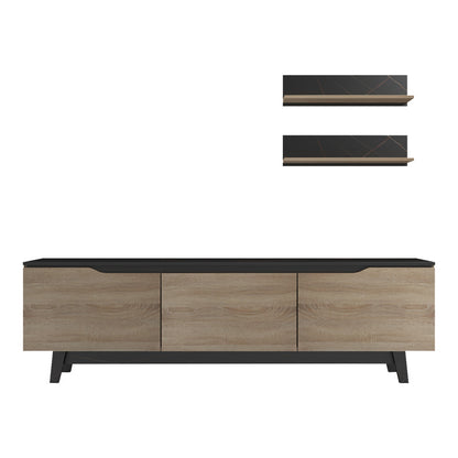 Σύνθετο Σαλονιού Kasia σε Μαύρο Μαρμάρου-Sonoma Απόχρωση 180x35x48.5