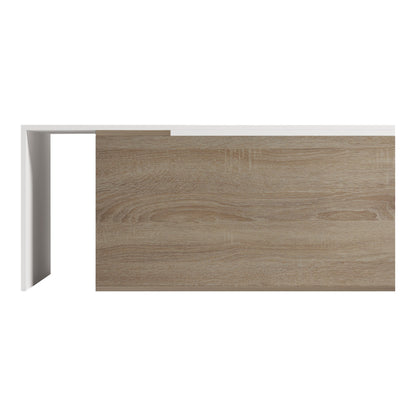 Τραπέζι Σαλονιού Extera Επεκτεινόμενο σε Λευκή-Sonoma Απόχρωση 100-160x50x45