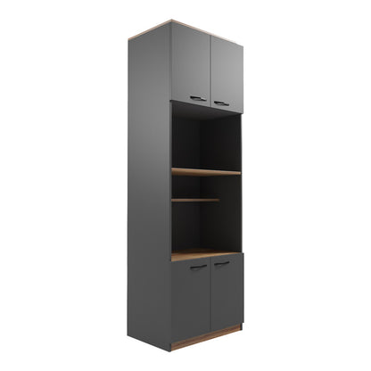 Ντουλάπα Κουζίνας Rowan σε Oak-Ανθρακί Απόχρωση 60x42x182