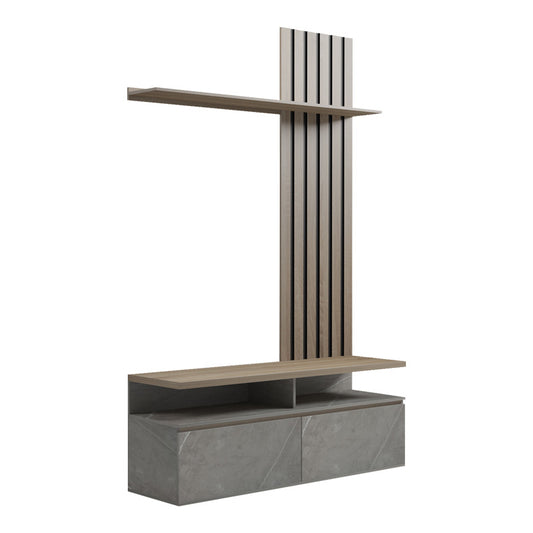 Σύνθετο Σαλονιού Perlento σε Μπεζ Μαρμάρου με Sonoma Απόχρωση 140x41x219.5