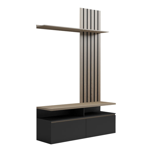 Σύνθετο Σαλονιού Perlento σε Μαύρο με Sonoma Απόχρωση 140x41x219.5