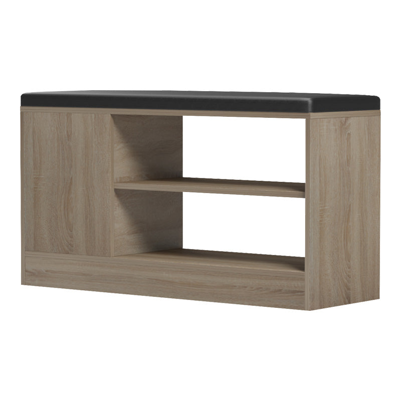 Παπουτσοθήκη-Σκαμπό Deboule 8 Ζευγών σε Sonoma-Μαύρη Απόχρωση 90x30x46