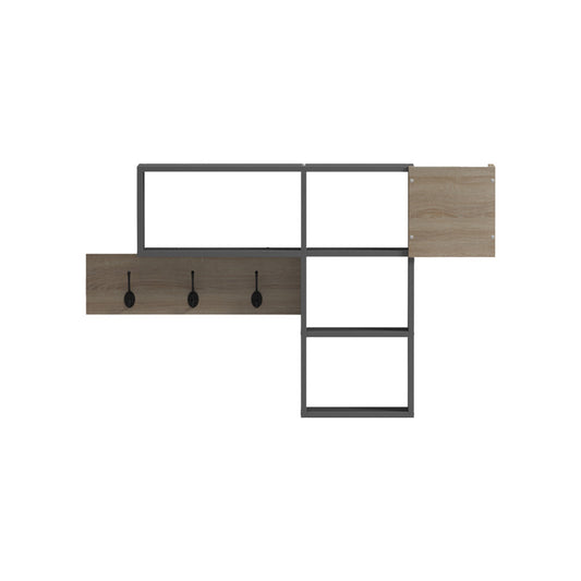 Κρεμάστρα Τοίχου Wenia σε Sonoma-Ανθρακί Απόχρωση 99.5x15x61