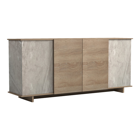 Μπουφές Zafore Sonoma - Γκρι Μπεζ Όψη Μαρμάρου 180x45x80