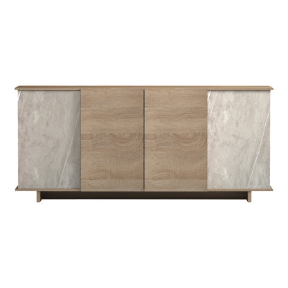 Μπουφές Zafore Sonoma - Γκρι Μπεζ Όψη Μαρμάρου 180x45x80