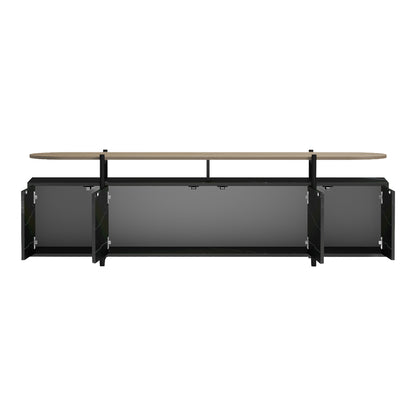 Έπιπλο Τηλεόρασης Medousa Sonoma - Μαύρη Όψη Μαρμάρου 160x35.5x50