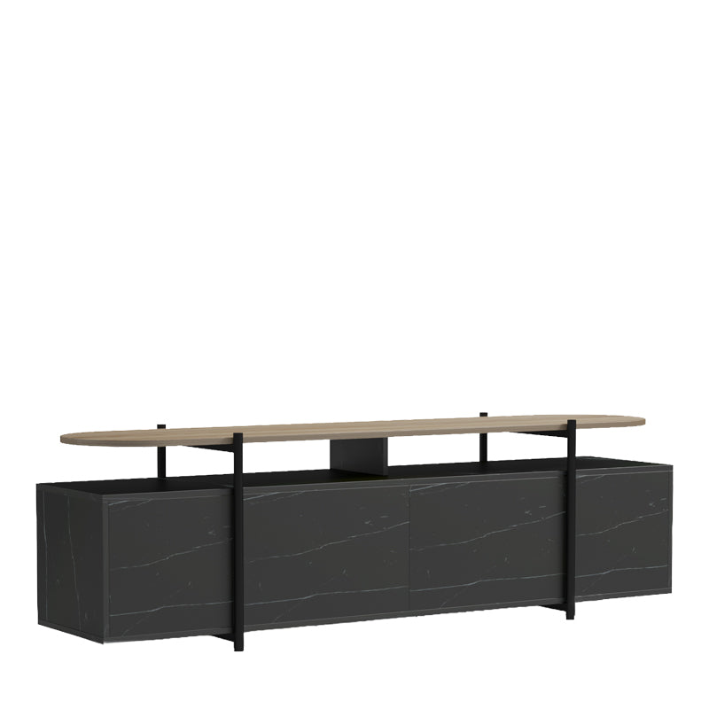 Έπιπλο Τηλεόρασης Medousa Sonoma - Μαύρη Όψη Μαρμάρου 160x35.5x50