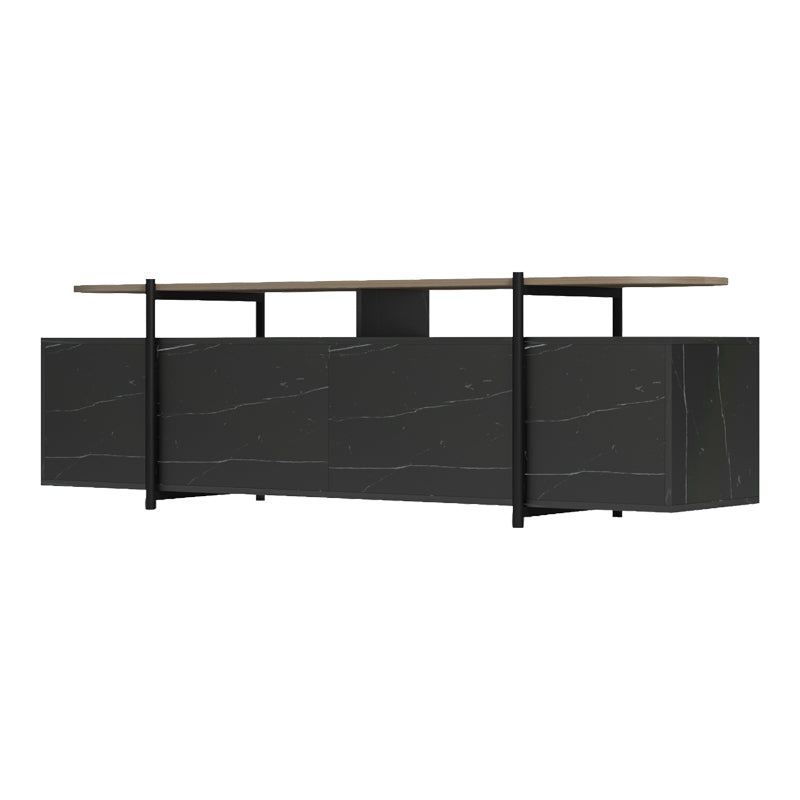 Έπιπλο Τηλεόρασης Medousa Sonoma - Μαύρη Όψη Μαρμάρου 160x35.5x50