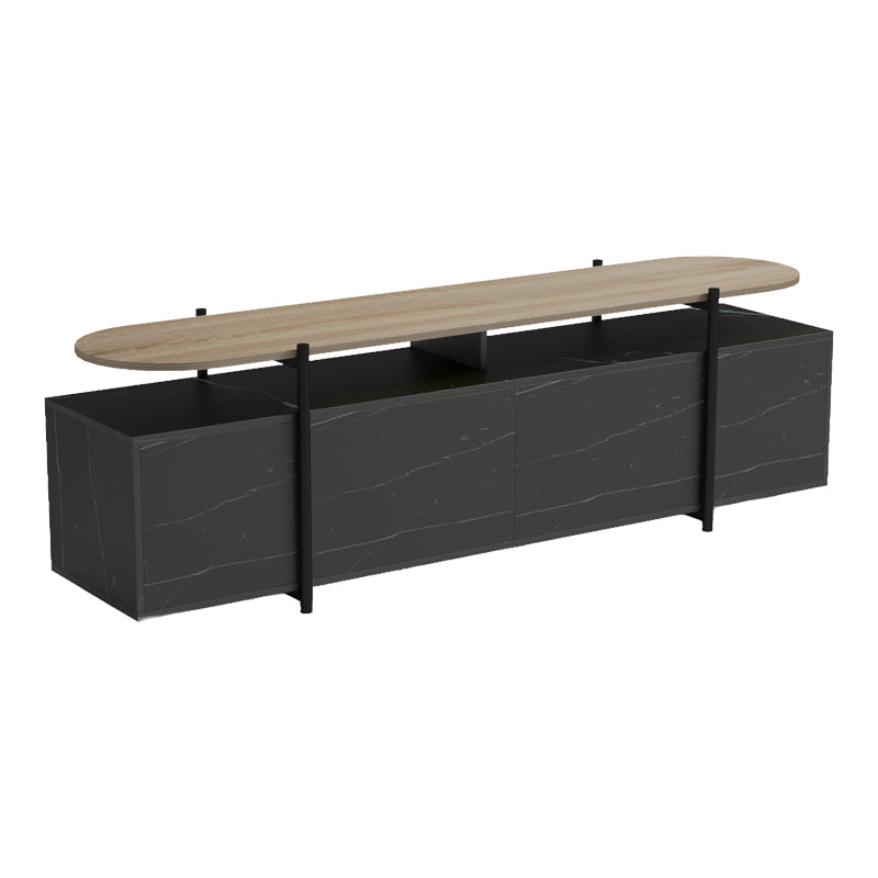 Έπιπλο Τηλεόρασης Medousa Sonoma - Μαύρη Όψη Μαρμάρου 160x35.5x50
