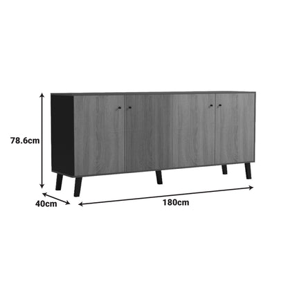 Μπουφές Tuscany Sonoma-Ανθρακί 180x40x78.6
