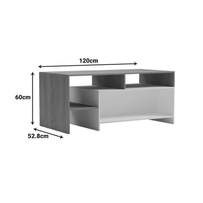 Τραπέζι Σαλονιού Consa Sonoma - Λευκό 120x60x52.8