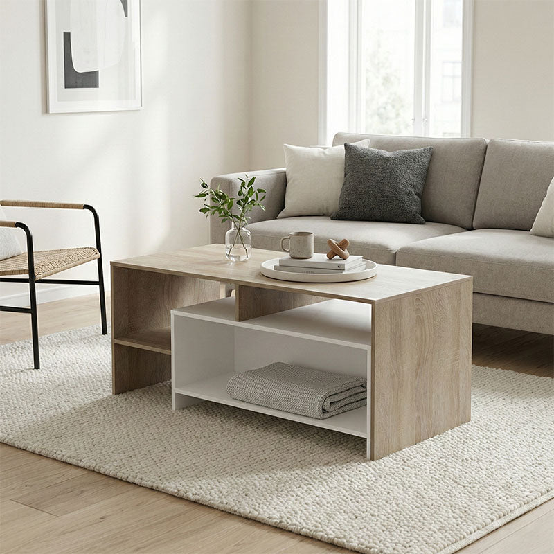 Τραπέζι Σαλονιού Consa Sonoma - Λευκό 120x60x52.8