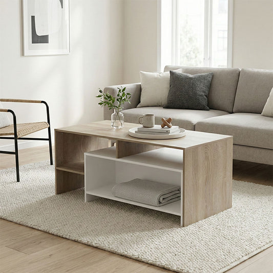 Τραπέζι Σαλονιού Consa Sonoma - Λευκό 120x60x52.8