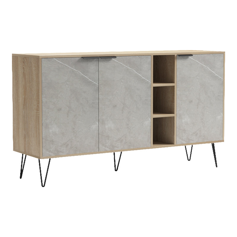 Μπουφές Balain Sonoma-Γκρι Μπεζ Όψη Μαρμάρου 142x35.5x83
