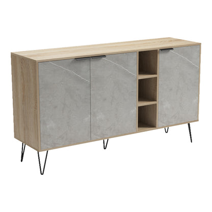 Μπουφές Balain Sonoma-Γκρι Μπεζ Όψη Μαρμάρου 142x35.5x83