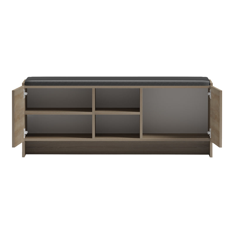 Παπουτσοθήκη-Σκαμπό Zulla Sonoma-Μαύρο 110x37x43