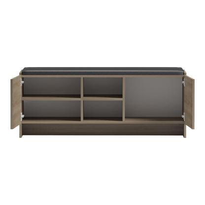 Παπουτσοθήκη-Σκαμπό Zulla Sonoma-Μαύρο 110x37x43