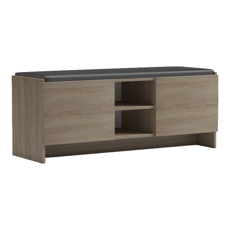 Παπουτσοθήκη-Σκαμπό Zulla Sonoma-Μαύρο 110x37x43