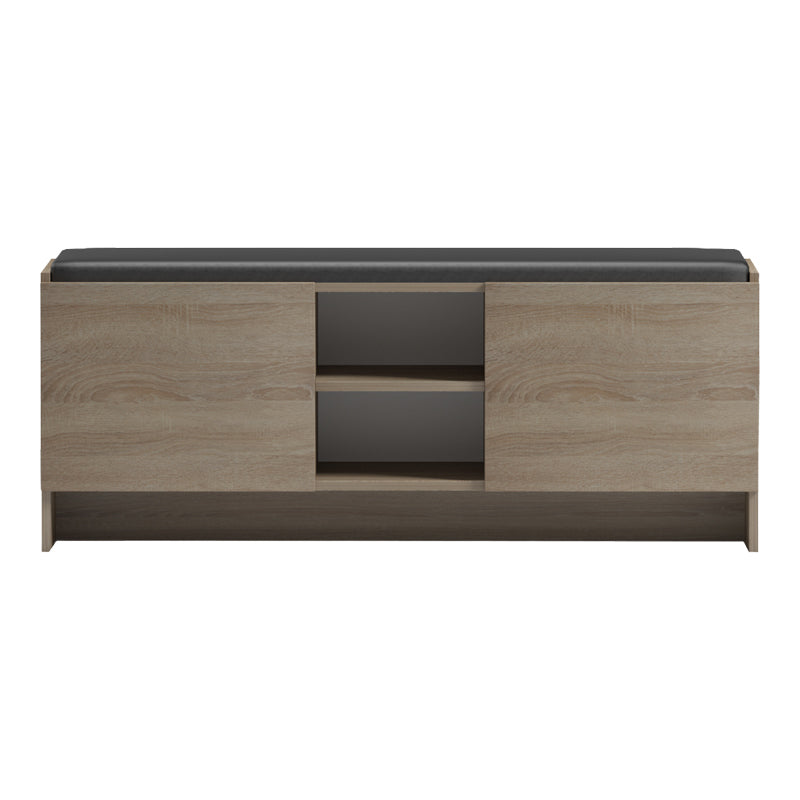 Παπουτσοθήκη-Σκαμπό Zulla Sonoma-Μαύρο 110x37x43