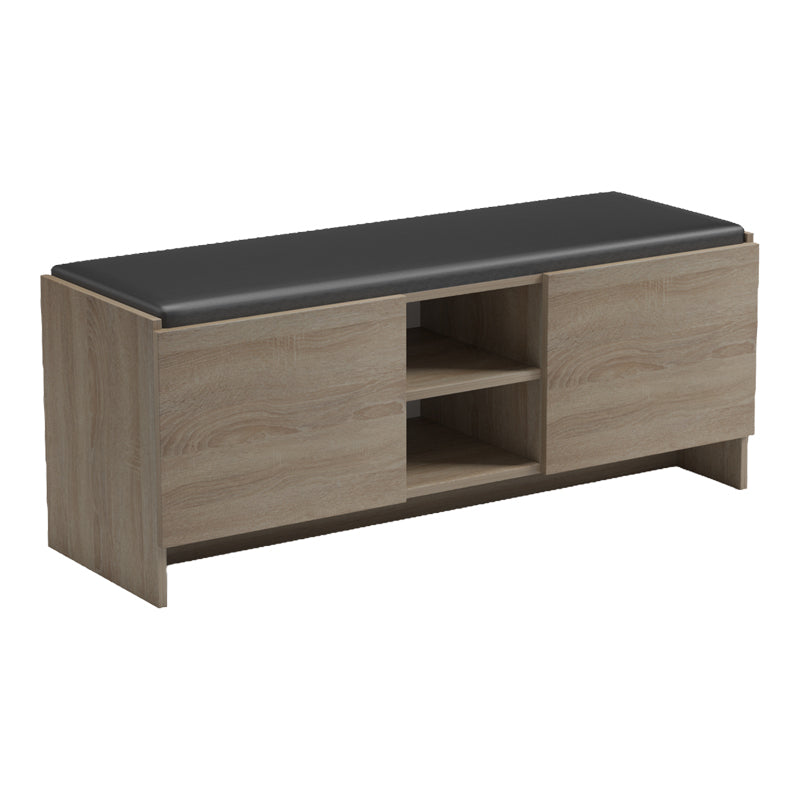 Παπουτσοθήκη-Σκαμπό Zulla Sonoma-Μαύρο 110x37x43