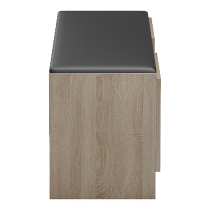 Παπουτσοθήκη-Σκαμπό Zulla Sonoma-Μαύρο 110x37x43