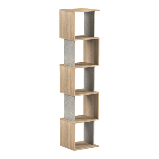 Βιβλιοθήκη Cubik Sonoma-Γκρι Μπεζ Όψη Μαρμάρου 35x30x161