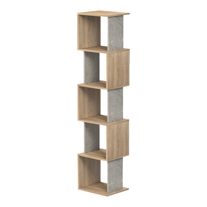 Βιβλιοθήκη Cubik Sonoma-Γκρι Μπεζ Όψη Μαρμάρου 35x30x161
