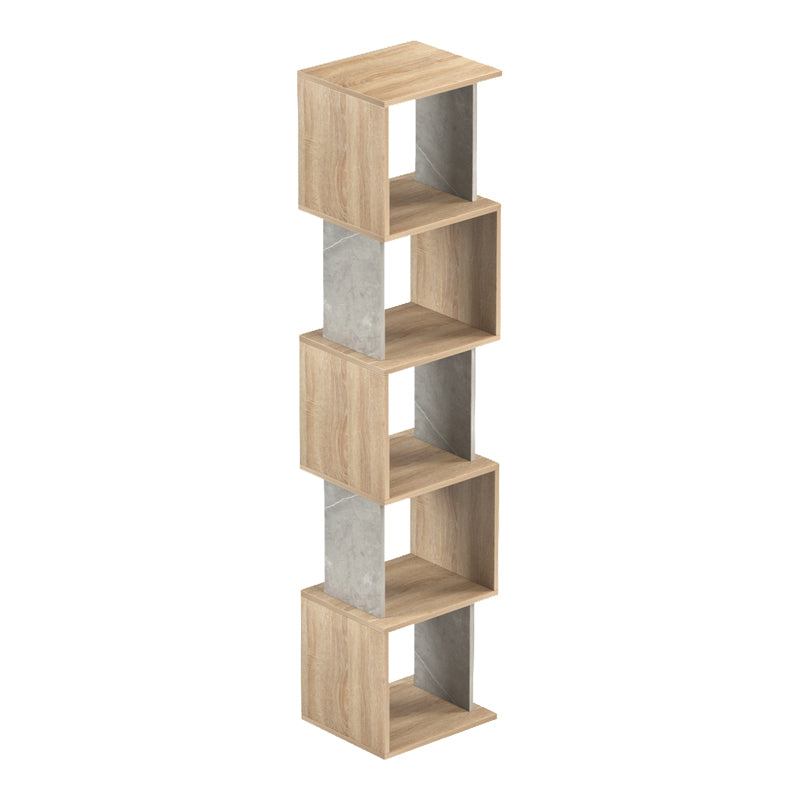 Βιβλιοθήκη Cubik Sonoma-Γκρι Μπεζ Όψη Μαρμάρου 35x30x161