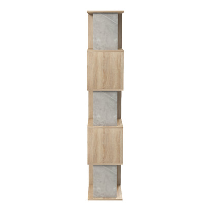 Βιβλιοθήκη Cubik Sonoma-Γκρι Μπεζ Όψη Μαρμάρου 35x30x161