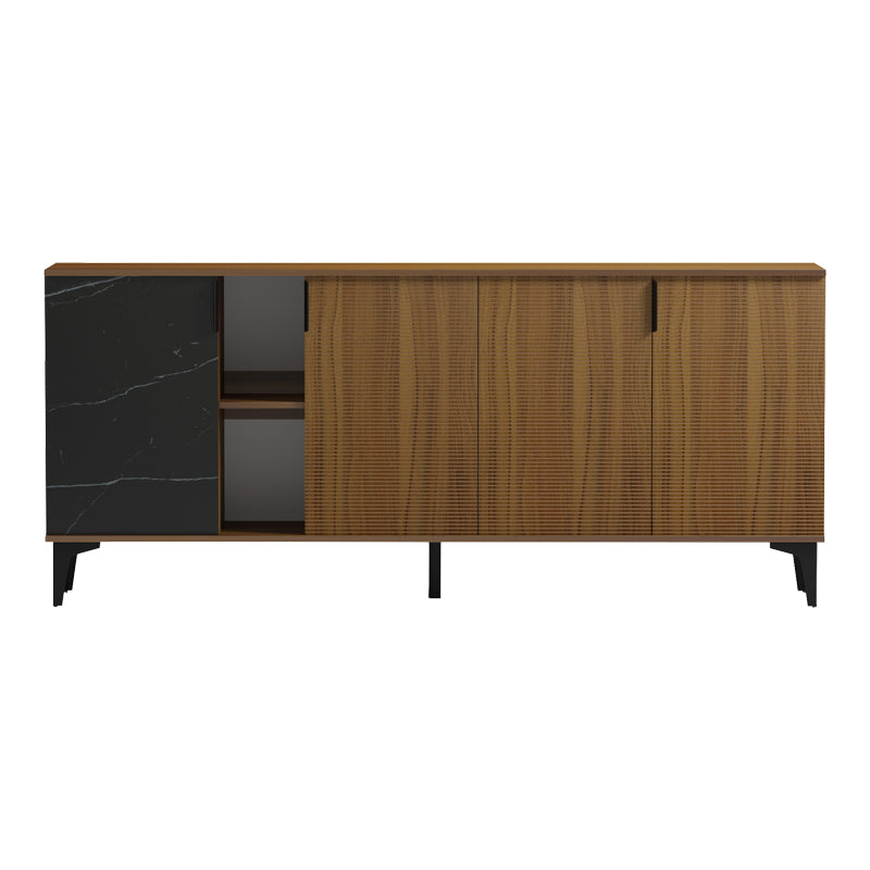 Μπουφές Riba Καρυδί-Μαύρη Όψη Μαρμάρου 180x40x78