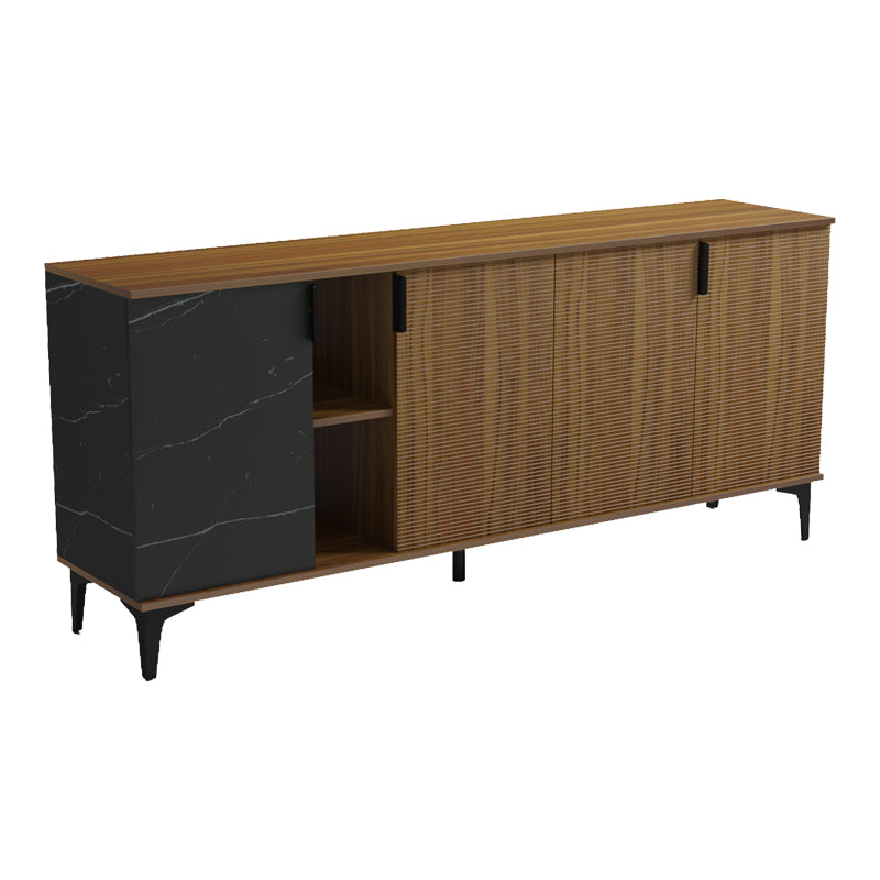 Μπουφές Riba Καρυδί-Μαύρη Όψη Μαρμάρου 180x40x78
