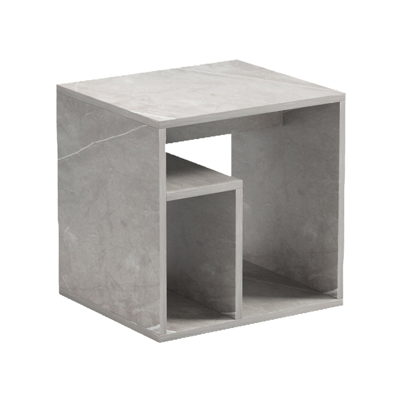 Βοηθητικό Τραπέζι Doublo Γκρι Μπεζ Μαρμάρου 40x35x40