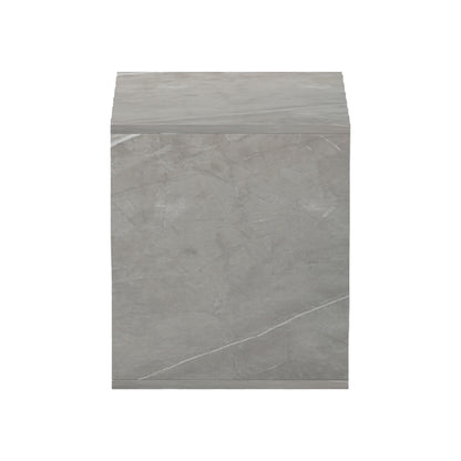 Βοηθητικό Τραπέζι Doublo Γκρι Μπεζ Μαρμάρου 40x35x40